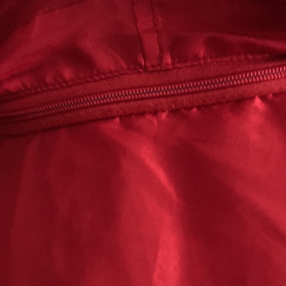 MONCLER vintage red silk long windbreaker - Picture 12 of 13